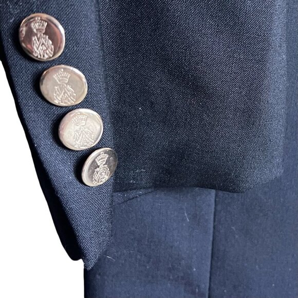 Bill Blass Black Harvard Sports Coat Blazer 100% Wool Gold Bttn Vintage NWT 38R - Picture 8 of 16